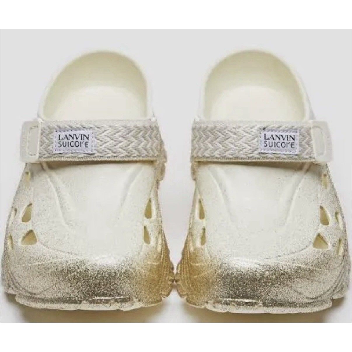 Lanvin X Suicoke Mok Curb Sandals - Size 13 White Gold - New In Box — image 4 of 5